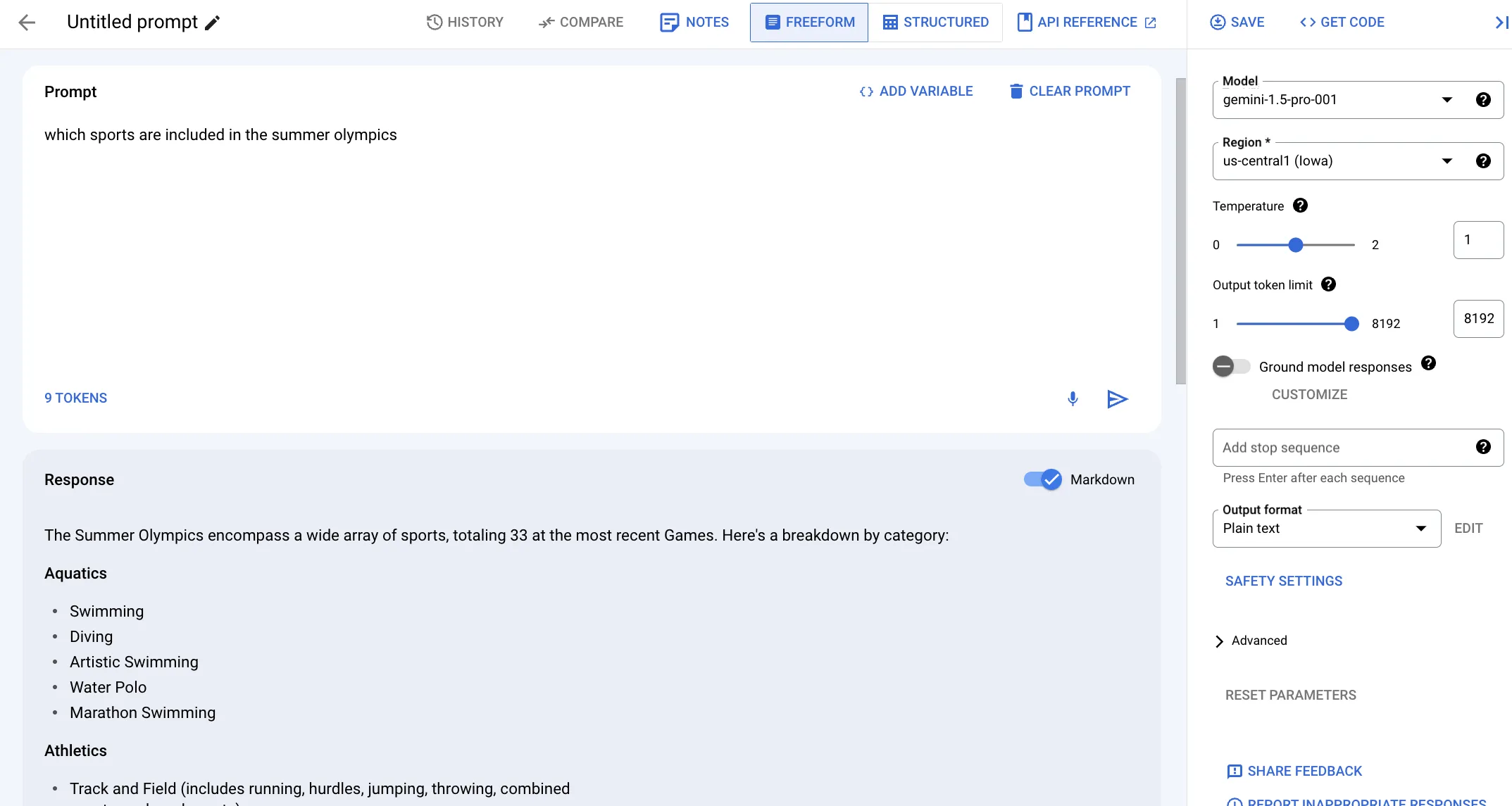 not using grounding, the response is generic for sports included in all olympics