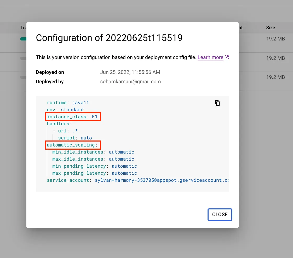 config tab showing yaml config view